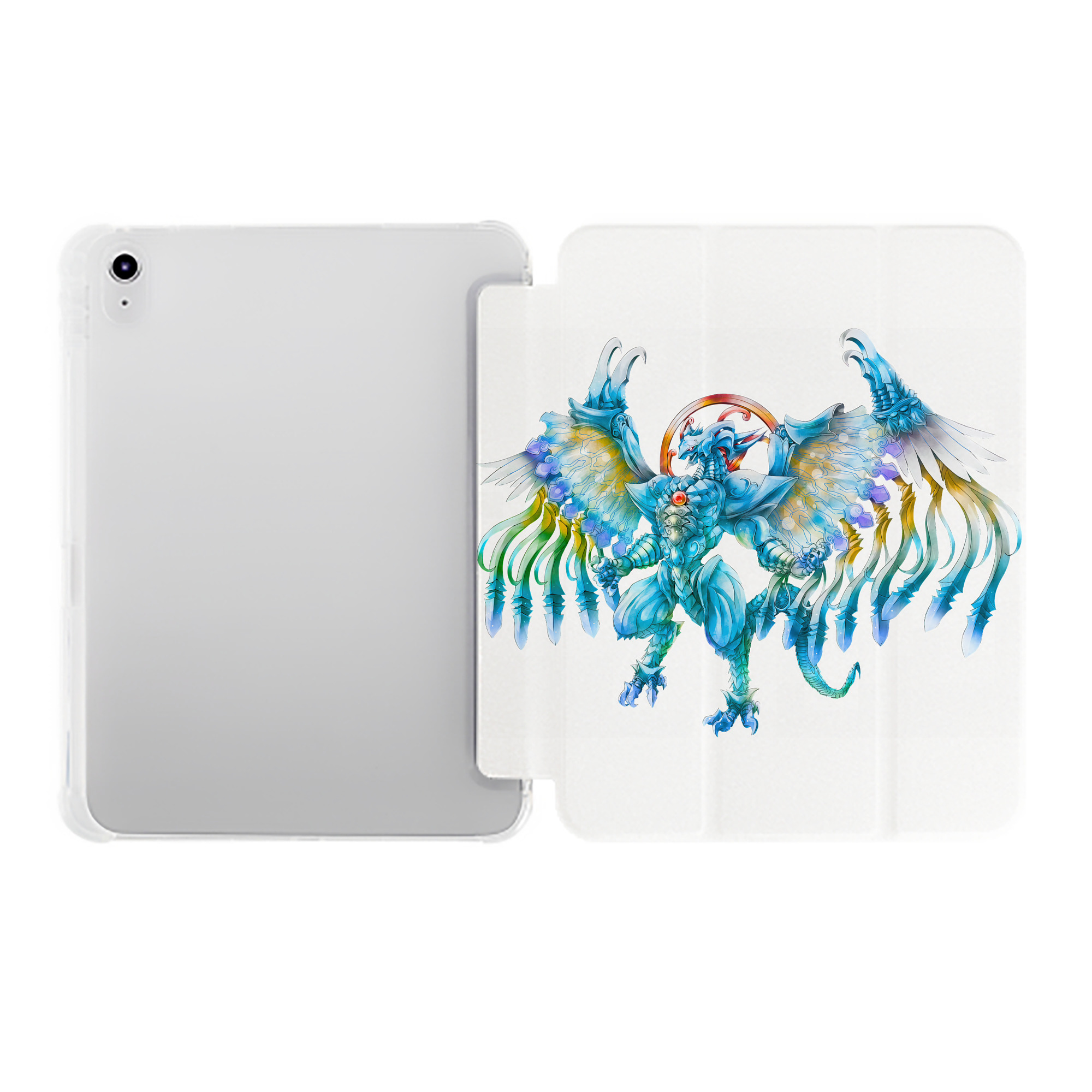 （画像用） 遊☆戯☆王 Yu-Gi-Oh! IPad ケース ペン収納付き 三つ折りスタンド PUレザー×シリコン 対応機種9.5/10.5/10.9インチ